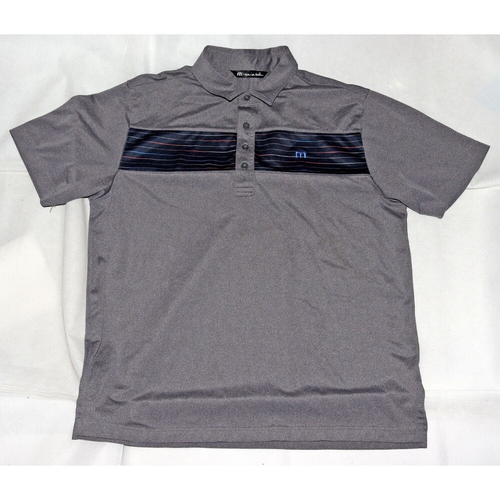 Travis Mathew Men's Short Sleeve Golf Polo Gray Shirt Size‎ Large